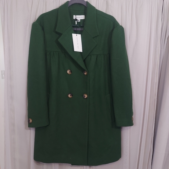 NWT Something Navy Wool Blend Gemma Coat | Green | Size Small - Picture 5 of 13